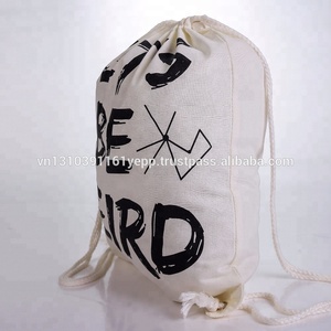 Vente en gros de sac fourre-tout avec motif imprimé personnalisé sacs à provisions en toile de coton et polyester avec cordon de serrage type lettre en promotion - Product Image 2