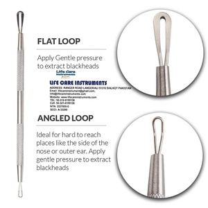 Professional Stainless Steel Double-End <b>Blackhead</b> Extractor Face Acne Blemish <b>Remover</b> <b>Tool</b> Life Care Instrument - Product Image 4