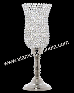Antica illuminazione di cristallo e metallo oro uragani portacandele scintillante eleganza scintillante proprio come il portacandele di diamante - Product Image 4