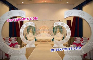 Pilares de pasillo de doble poste para boda Pilares de pasarela tallados de fibra blanca Pilares de pasillo de boda PedestalsUK - Product Image 5
