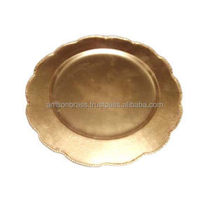 Assiettes de présentation à bon prix Fabricant et grossiste Assiettes de présentation faites à la main pour servir des aliments Assiettes de présentation au fini or - Product Image 3