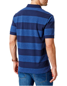 เสื้อยืดแขนสั้นทรงเข้ารูปไซส์ใหญ่สำหรับผู้ชาย ลายทาง ผ้าเจอร์ซีย์คอตตอน 100% พร้อมโลโก้สั่งทำ เป็นมิตรกับสิ่งแวดล้อม ระบายอากาศได้ดี - Product Image 4