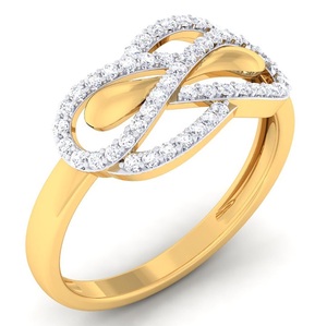 แหวนเพชรดีไซน์อินฟินิตี้สำหรับผู้หญิง ทองคำขาว 14K |   แหวนเพชรทรงกลมประดับเพชรแบบพาเว่ ดีไซน์หรูหรา สำหรับเป็นของขวัญในโอกาสครบรอบแต่งงาน - Product Image 2