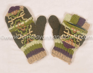 Gants en laine tricotés à la main, gants élégants vert, chasseur HHWG 501 D, 10 pièces - Product Image 2