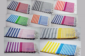 Capri Peshtemal - <b>Turkish</b> <b>Towels</b> From Manufacturer, Yellow+Grey PEST105YLWGRY Rainbow Collection Turkiye - Product Image 4