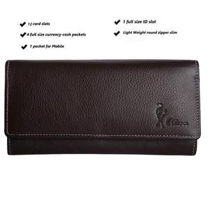 Portefeuille en cuir marron de qualité supérieure avec protection RFID pour femmes, porte-cartes sécurisé pour les voyages et l'usage quotidien, disponible à la vente - Product Image 4