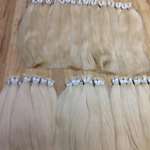 100% Vierge Remy Blonde Droite Cheveux Doux Bonne Qualité Extensions de Cheveux Humains - Product Image 1