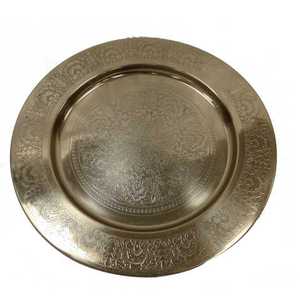 การออกแบบใหม่นูนเงินรอบถาดที่ให้บริการจานชาร์จ - Product Image 4