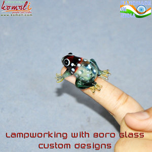 รูปปั้นกบแก้วขนาดเล็กและขนาดเล็กรูปปั้นสัตว์แก้วเป่าสำหรับตกแต่งบ้านของสะสมและของขวัญ - Product Image 2