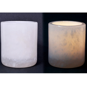 เชิงเทียนหินอ่อนขาวโปร่งแสงพิมพ์ลายแบบ Letterpress ทำมือสำหรับเทศกาลคริสต์มาส ใช้สำหรับเทียน Votive หรือเทียน T-light - Product Image 1