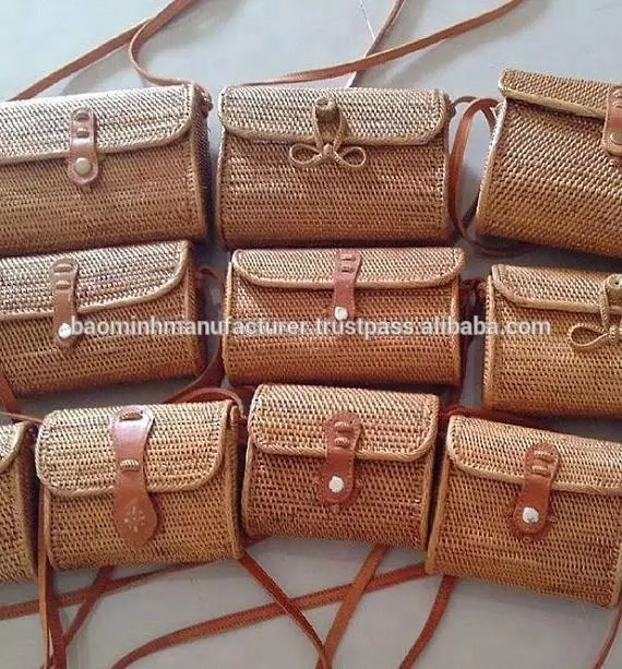 Saco rattan/bolsa de mão em rattan/retangular decoração do vietnã