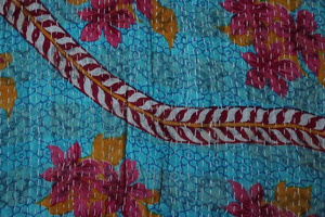 Juego de ropa de cama Reversible de algodón, colcha étnica india, Kantha - Product Image 3