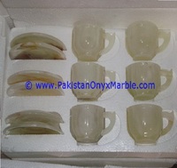 Ensemble de 6 tasses et soucoupes à thé écologiques au design moderne en onyx de la meilleure qualité pour le café et les boissons à la maison