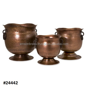 Metal Decorative Planter Home and <b>Garden</b> <b>Urn</b> Metal Good Quality Traditional Flower Planter With Decorative Handles - Product Image 5