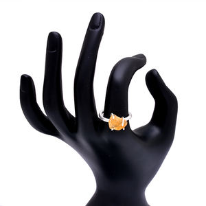 Citrino áspero piedra preciosa anillo ajustable 925 joyería de plata esterlina ajuste de punta anillo de moda para fiesta de regalo de boda - Product Image 3