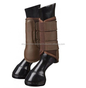 Shemax personalizado todos los colores disponibles alta calidad equitación ecuestre malla cepillado bota marrón-producto para el cuidado del caballo al por mayor - Product Image 1