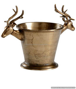 Grand seau à glace classique en métal avec poignée tête de cerf, couleur personnalisée, en fer, pour bar, réfrigérateur à vin - Product Image 2