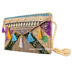 Sac à bandoulière en coton 100% fait à la main, style bohème indien Banjara, multicolores, brodé, sac à main - Product Image 6