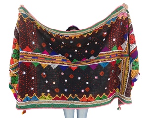 Venta al por mayor vintage hecho a mano bordado banjara chal de lana rabari tirar - Product Image 2