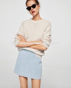 Mini jupe en cuir véritable suédé OEM, vente en gros, jupe en daim avec fermeture éclair, ligne A, meilleure vente - Product Image 5