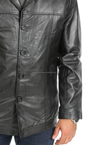 ที่กำหนดเองสุภาพบุรุษสีน้ำตาลหนังแกะแท้แจ็คเก็ตสำหรับผู้ชาย - Product Image 4