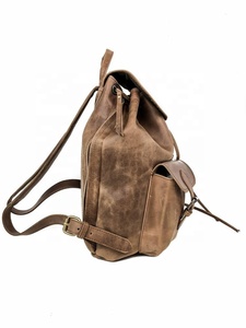 Leather Backpack Small Distressed | Shoulder Bag | LEATHER TRAVEL BAG ADJUSTABLE SHOULDER STRAP - Product Image 2