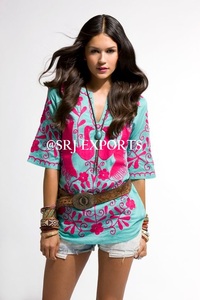 ชุดเดรสสไตล์เม็กซิกันลายปักซูซานี แนวเรโทรฮิปฮอป ลายดอกไม้ แต่งลูกไม้ตรง แนวสปริง พรีเมียม เหมาะสำหรับใส่ไปเที่ยวพักผ่อน - Product Image 4