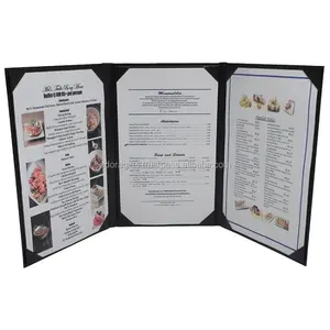 Latest design restaurant menu custom folder leather menu holder for hotel cafe & bar