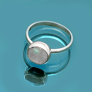 แหวนพลอยมูนสโตนสีรุ้ง925เครื่องประดับเงินสเตอร์ลิงพร้อมตัวเรือนชุบเงินแหวนแฟชั่นคลาสสิกสำหรับผู้หญิง - Product Image 2