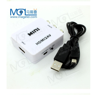 Kotak Konverter HDMI2AV Mini 1080P, Konverter Adaptor Audio Video Av Komposit Hdmi Ke 3 Rca untuk TV PC