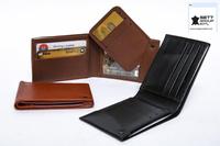 Dompet Anti Maling elegan dan percaya diri pria dengan lapisan katun dan penutup terbuka menampilkan desain Logo seksi dan bahan PU