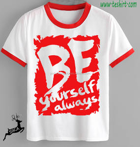 Camiseta de Algodón Orgánico de Diseño OEM, Cuello Redondo, Estilo Ringer, Venta al Por Mayor a Precio de Fábrica en Alibaba, Compra en Línea - Product Image 2