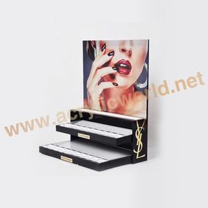 Customized Custom Design Cosmetic Acrylic Makeup Display <b>Stand</b> Makeup Showcase Perfume Cosmetics Wooden Display Case - Product Image 5