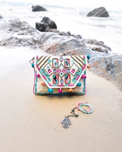 Bolso bandolera de diseñador para mujer de estilo bohemio indio, bolso de hombro con cuentas y tachuelas hecho a mano, cremallera para fiesta de compras nocturna - Product Image 5