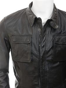 Hommes En Cuir Noir Veste Chemise/Manches Longues Chemise En Cuir Hommes/Offre Spéciale Chemise en cuir - Product Image 3