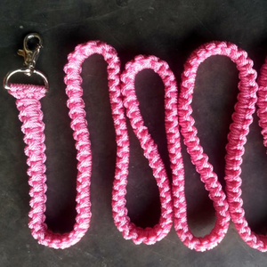 Braided Pink Ombre Cotton Dog <b>Leash</b> 5ft Small Medium Large Dog Walking Leads <b>Pet</b> Supplies Wholesale with Lace Decoration - Product Image 2