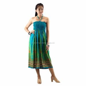 NAPAT ชุดเดรสชีฟองสำหรับผู้หญิง,เดรสโบฮีเมียนพิมพ์ลายดอกไม้สไตล์แฟชั่นฤดูร้อน - Product Image 2