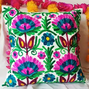 Decorative Accessories Cushion Covers Cotton hand Embroidery work Home Art Throw Pillows multi color design