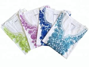 Bordado blanco Kurtis étnico elegante colorido brillante - Product Image 2