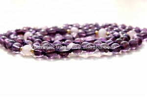 Handcrafted Long <b>Necklace</b> with Amethyst Mala <b>Beads</b> Silk Tassel Spiritual Gemstone Jewelry for Unisex <b>Men</b> and Women Meditation - Product Image 5