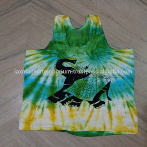 NUEVA CAMISETA PARA HOMBRE GODS DESIGNS CON ESTAMPADO DE DIOSES INDIOSES, TIE DYE HECHO A MANO, Tejido de punto de Spandex/Algodón, Sin mangas, Corte regular, Estilo vintage, Transpirable - Product Image 5