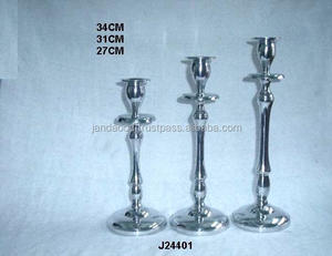 Bougeoir poli de miroir en Aluminium moulé, disponible en Nickel et tapis, finition de décoration de maison, porte-bougie conique - Product Image 3