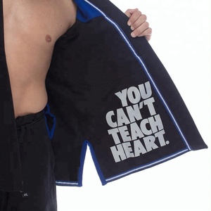 XXL BJJ Pearl Weave algodón MMA pantalones cortos marciales cómodos sin blanquear blanco azul gris diseño personalizado impresión OEM disponible - Product Image 4