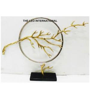 รูปปั้นหินอ่อนและวัสดุอลูมิเนียมรูปปั้นของขวัญชิ้นบนโต๊ะห้องนั่งเล่น16x4x12นิ้วดีไซน์หรูหรามาก - Product Image 1