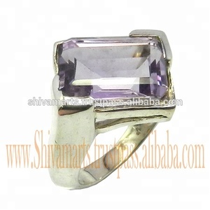 Belle Améthyste Naturelle Gemme Eternity Vermeil Bague Bagues de Fiançailles Fournisseur de Bijoux en Argent Sterling 925 - Product Image 2