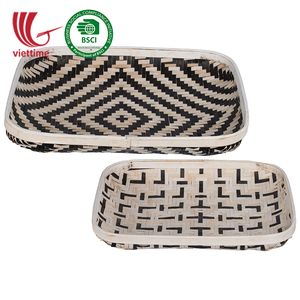 De bambú tejido pared arte colgante decoración de bambú bandeja para casa hecho en Vietnam - Product Image 2