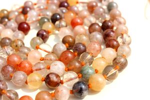 Vente chaude Hommes Multi-Shade Rutile Quartz Perles Noué Yoga Mala Collier Naturel Guérison Cristal Pierre avec Gland Cravate - Product Image 3