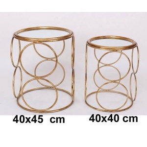 Lado mesa de café/superior de cristal de oro de la Mesa de café/Espejo de mesa de café - Product Image 5