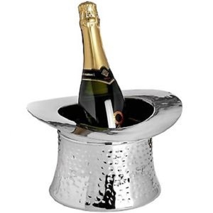 Cubos de botellas de vino pulidos con espejo de diseñador martillado clásico, cubos de hielo de acero inoxidable con forma personalizada para accesorios de Bar - Product Image 1