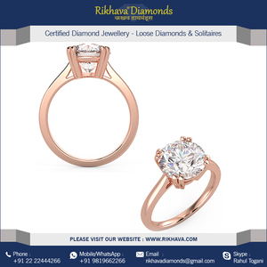 Anillo de diamantes de oro rosa de 18kt de calidad superior Joyería elegante y lujosa - Product Image 3